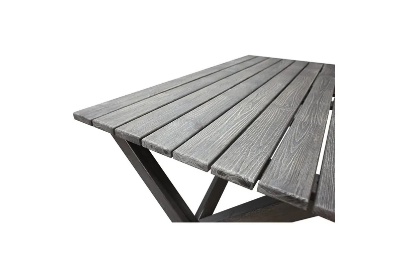 Utomhusmöbelgrupp 150 cm Bord & 4 Belize grå stolar Grå - Grå - Utemöbler - Utegrupp - Matgrupp utomhus