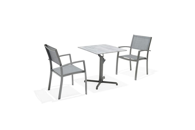 Utomhusmöbelgrupp Lifestyle Garden Solana bistro bord + 2 x stapelbarfotölj - Utemöbler - Balkong - Balkongmöbler - Balkonggrupp & balkongset
