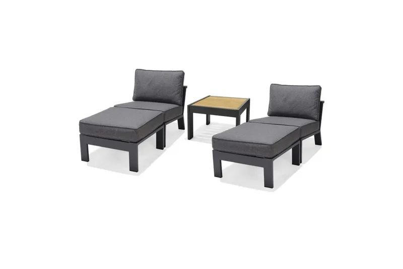 Utomhusmöbelgrupp Lifestyle Garden PALAU 2x sidostol + 2x ottoman + sidobord 60 cm, undefined