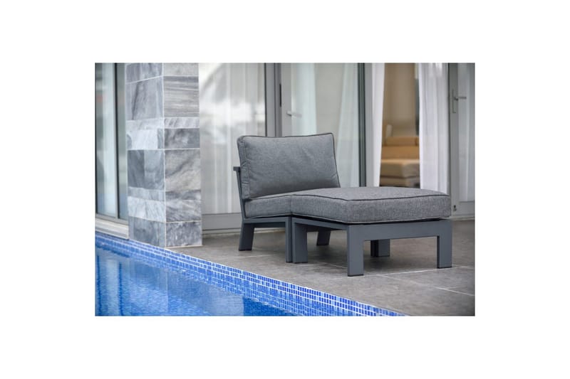 Utomhusmöbelgrupp Lifestyle Garden PALAU Sidostol + ottoman + sidobord 60 cm - Utemöbler - Balkong - Balkongmöbler - Balkonggrupp & balkongset