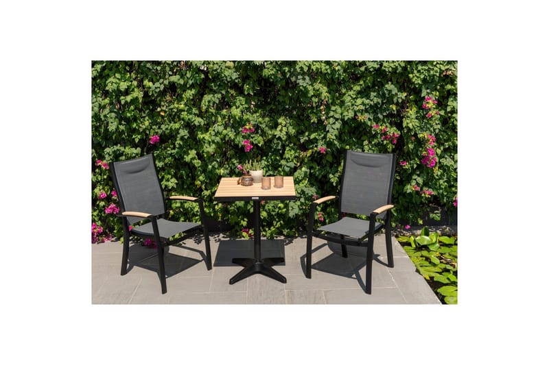 Utomhusmöbelgrupp Lifestyle Garden Panama 2x stapelbarfotölj & bistro bord - Utemöbler - Balkong - Balkongmöbler - Balkonggrupp & balkongset