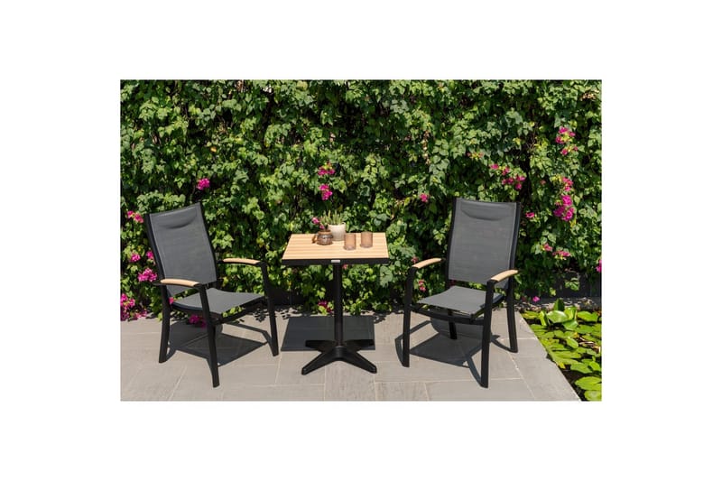 Utomhusmöbelgrupp Lifestyle Garden Panama 2x stapelbarfotölj & bistro bord - Utemöbler - Balkong - Balkongmöbler - Balkonggrupp & balkongset