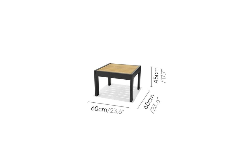 Utomhusmöbelgrupp Lifestyle Garden PALAU 2x sidostol + 2x ottoman + sidobord 60 cm - Utemöbler - Balkong - Balkongmöbler - Balkonggrupp & balkongset