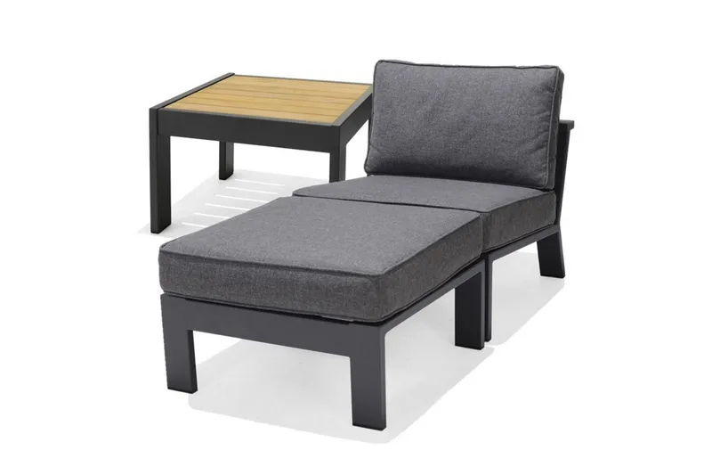 Utomhusmöbelgrupp Lifestyle Garden PALAU Sidostol + ottoman + sidobord 60 cm, undefined