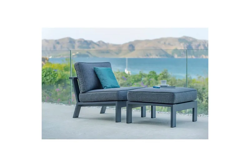 Utomhusmöbelgrupp Lifestyle Garden PALAU Sidostol + ottoman + sidobord 60 cm - Utemöbler - Balkong - Balkongmöbler - Balkonggrupp & balkongset