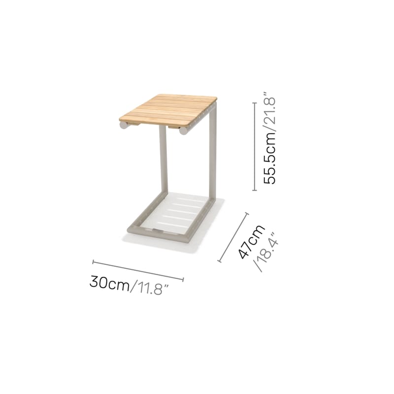 Utomhusset Portals solstol + C-shape sidobord - beige/trä - Utemöbler - Utestol & trädgårdsstol - Solstolar