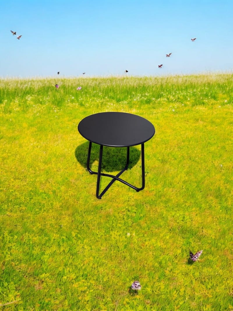 Utomhussidobord Seville rund Ø45 cm - Svart - Utemöbler - Balkong - Balkongmöbler - Balkongbord