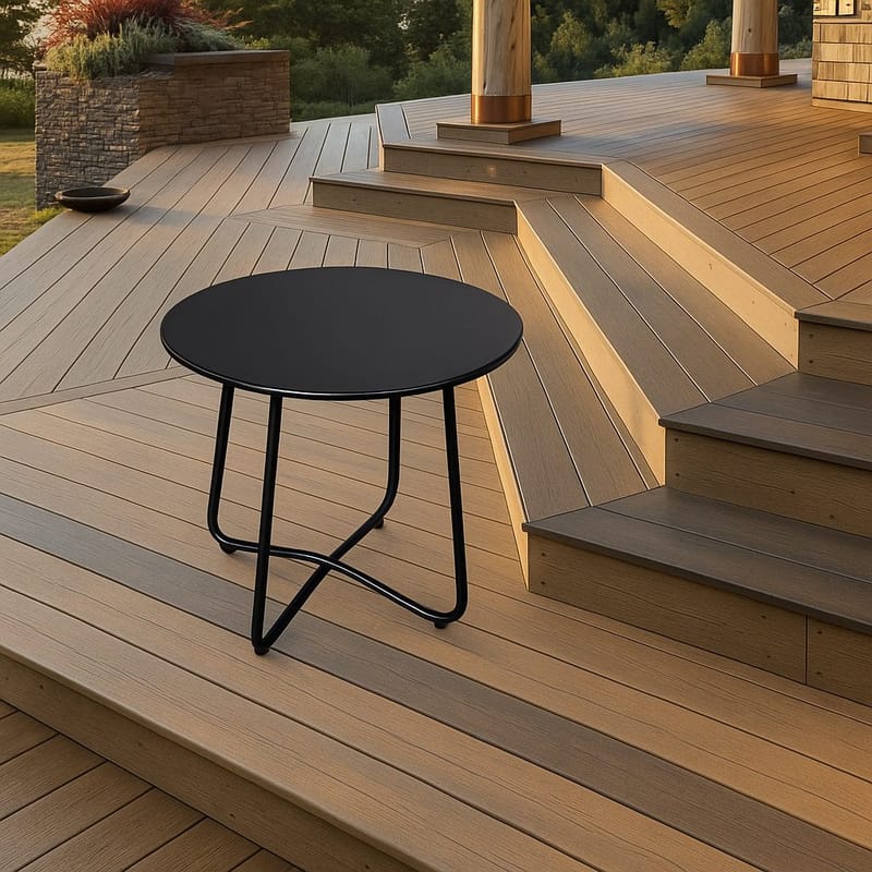 Utomhussidobord Seville rund Ø45 cm - Svart - Utemöbler - Balkong - Balkongmöbler - Balkongbord