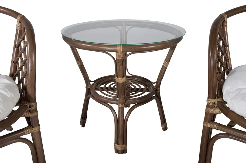 Wera Balkonggrupp 2-sits - Brun/Vit - Utemöbler - Balkong - Balkongmöbler - Balkonggrupp & balkongset