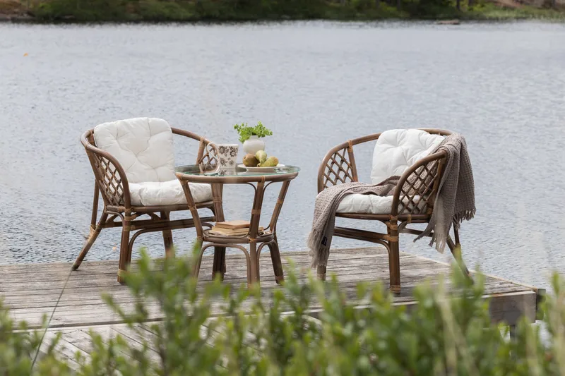 Wera Balkonggrupp 2-sits - Brun/Vit - Utemöbler - Balkong - Balkongmöbler - Balkonggrupp & balkongset