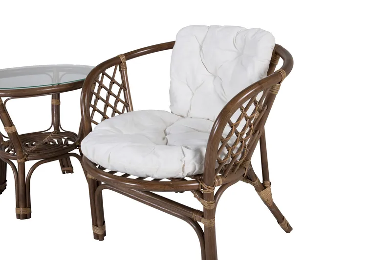 Wera Balkonggrupp 2-sits - Brun/Vit - Utemöbler - Balkong - Balkongmöbler - Balkonggrupp & balkongset