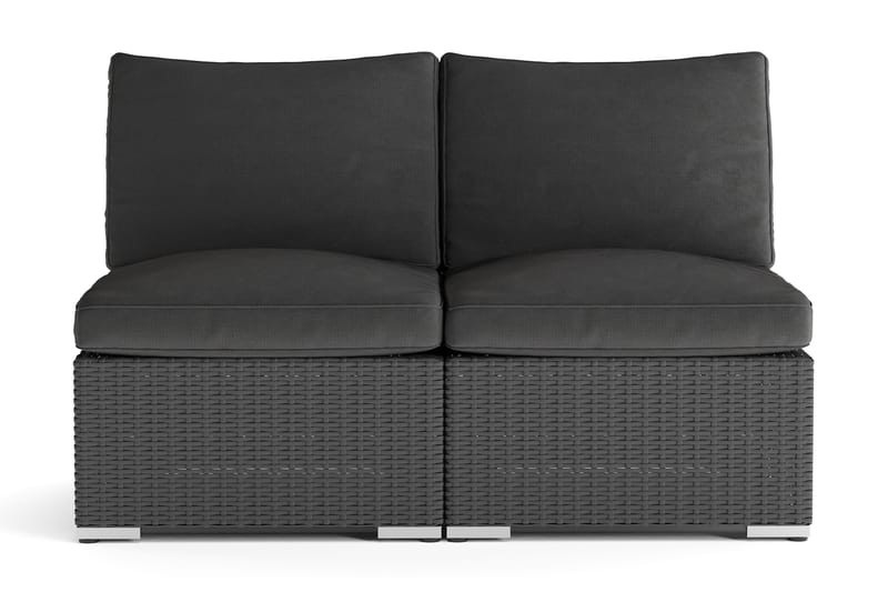 Wisconsin Loungesoffa Utomhus utan Armstöd 2-sits Konstrotting - Svart - Utemöbler - Loungemöbler - Loungesoffa