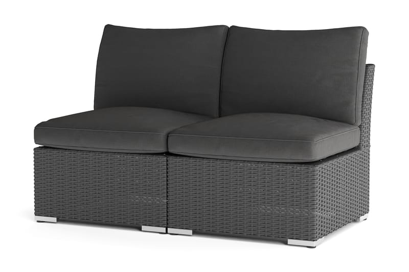 Wisconsin Loungesoffa Utomhus utan Armstöd 2-sits Konstrotting - Svart - Utemöbler - Loungemöbler - Loungesoffa