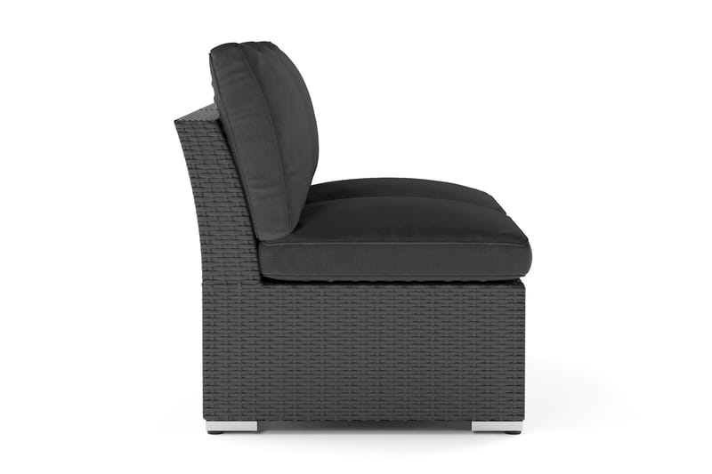 Wisconsin Loungesoffa Utomhus utan Armstöd 2-sits Konstrotting - Svart - Utemöbler - Loungemöbler - Loungesoffa
