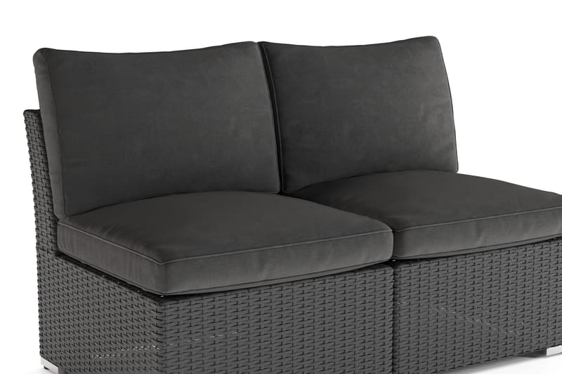 Wisconsin Loungesoffa Utomhus utan Armstöd 2-sits Konstrotting - Svart - Utemöbler - Loungemöbler - Loungesoffa