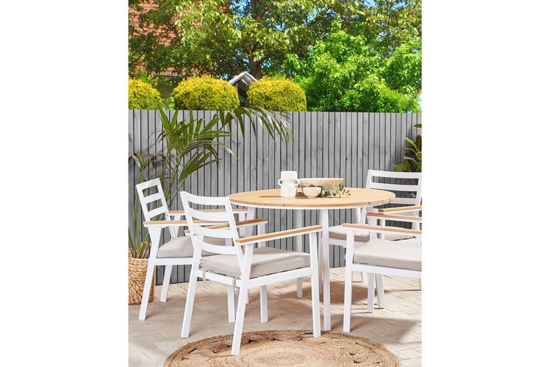 Zanca Karmstol Utomhus - Vit/Ljusbrun/Beige - Utemöbler - Balkong - Balkongmöbler - Balkongstol