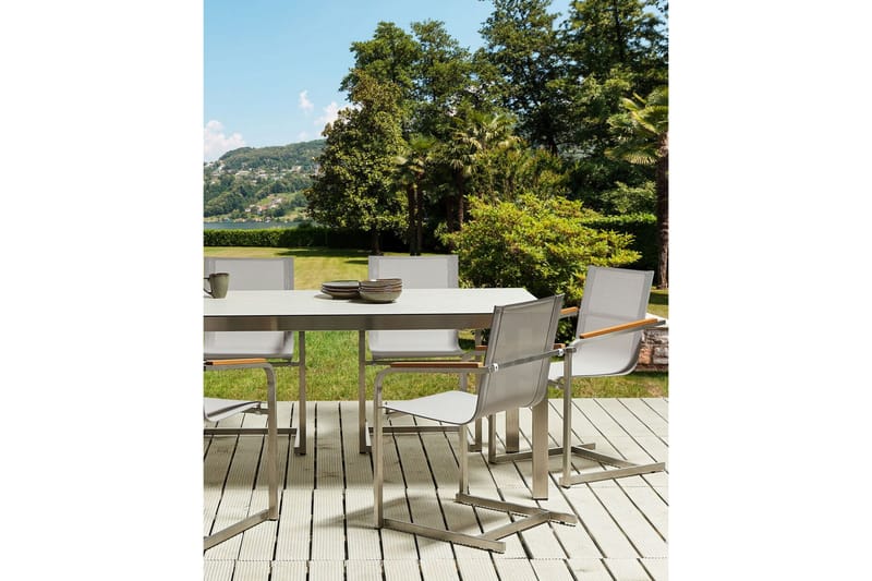 Zervo Karmstol Utomhus 4 st - Beige/Silver - Utemöbler - Balkong - Balkongmöbler - Balkongstol