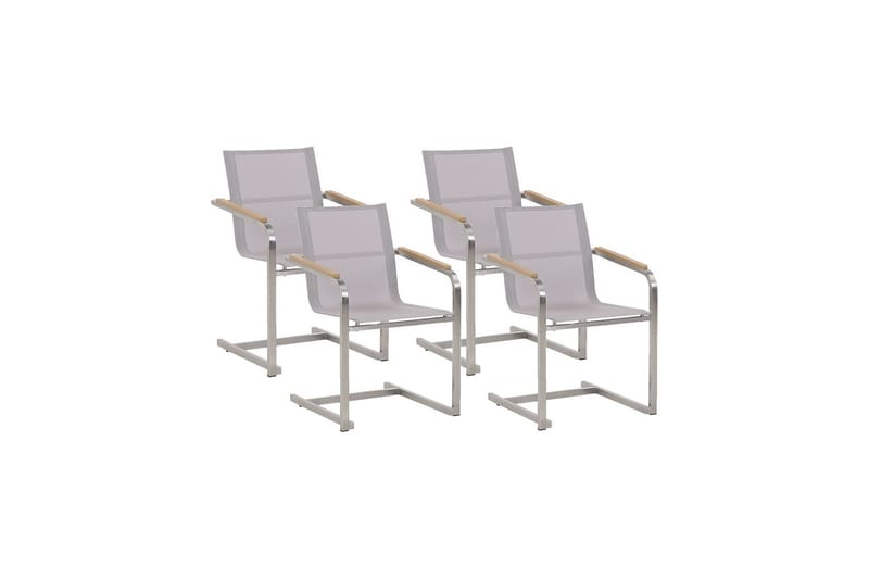 Zervo Karmstol Utomhus 4 st - Beige/Silver - Utemöbler - Balkong - Balkongmöbler - Balkongstol