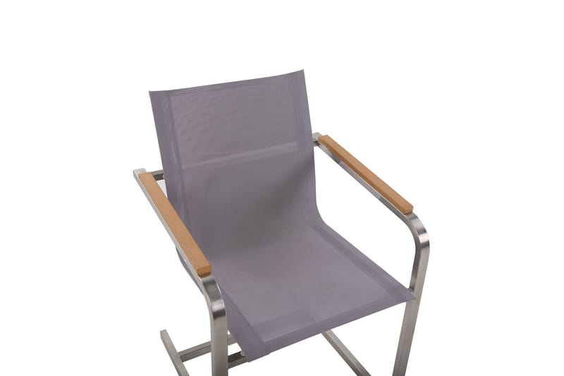 Zervo Karmstol Utomhus 4 st - Grå/Silver - Utemöbler - Balkong - Balkongmöbler - Balkongstol