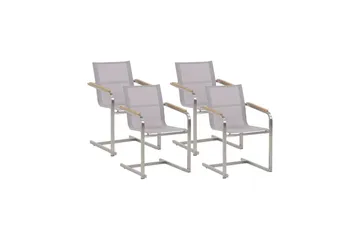 Zervo Karmstol Utomhus - Beige/Silver - Utemöbler - Balkong - Balkongmöbler - Balkongstol