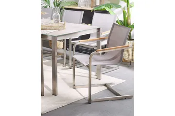 Zervo Karmstol Utomhus - Beige/Silver - Utemöbler - Balkong - Balkongmöbler - Balkongstol
