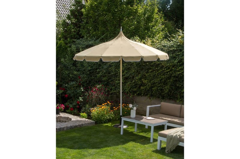 Balkongparasoll Minoa Beige - Beige - Utemöbler - Balkong - Säkerhet & vindskydd balkong - Balkongskydd & insynsskydd balkong