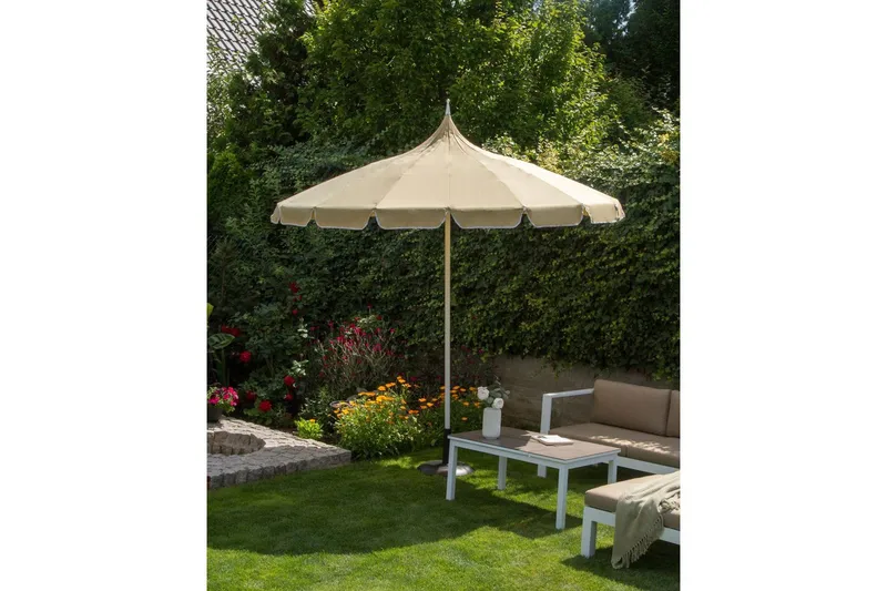 Balkongparasoll Minoa Beige - Beige - Utemöbler - Balkong - Säkerhet & vindskydd balkong - Balkongskydd & insynsskydd balkong