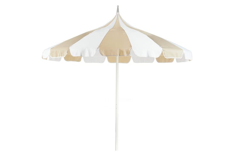 Balkongparasoll Minoa Beige/vit, Beige/vit