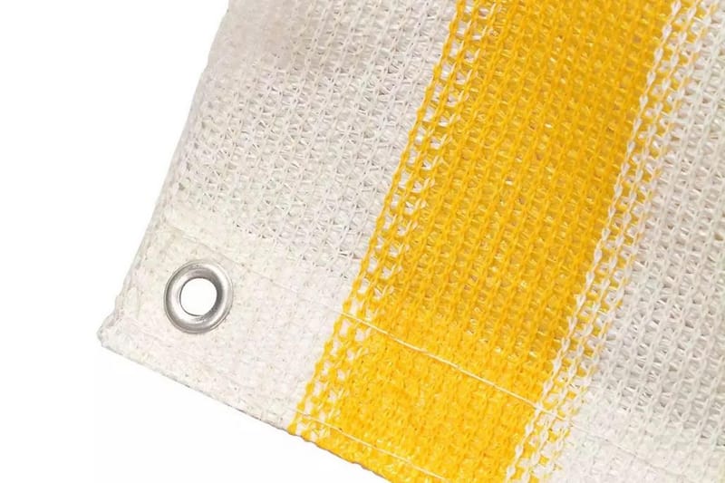 Balkongskärm HDPE 75x600 cm gul och vit - Flerfärgad - Balkongskydd & insynsskydd balkong