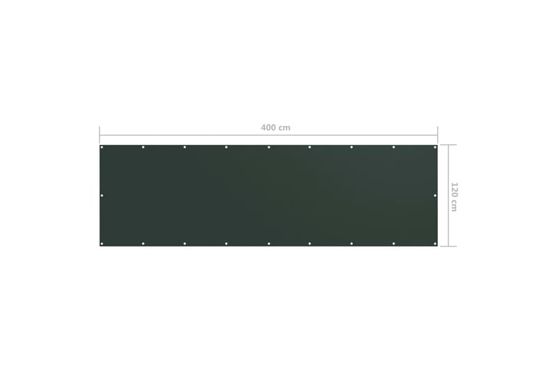 Balkongskärm mörkgrön 120x400 cm oxfordtyg - Grön - Utemöbler - Balkong - Säkerhet & vindskydd balkong - Balkongskydd & insynsskydd balkong