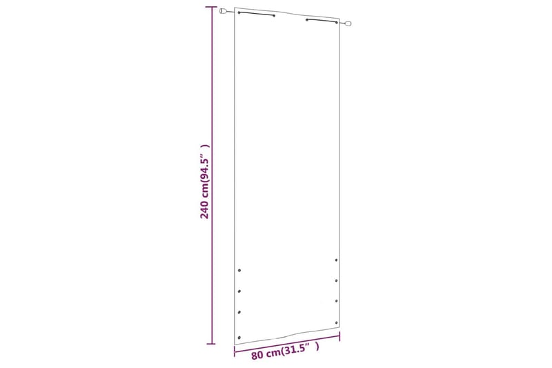 Balkongskärm terrakotta 80x240 cm oxfordtyg - Terrakotta - Utemöbler - Balkong - Säkerhet & vindskydd balkong - Balkongskydd & insynsskydd balkong