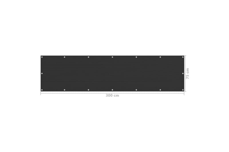 Balkongskärm antracit 75x300 cm HDPE - Antracit - Utemöbler - Balkong - Säkerhet & vindskydd balkong - Balkongskydd & insynsskydd balkong
