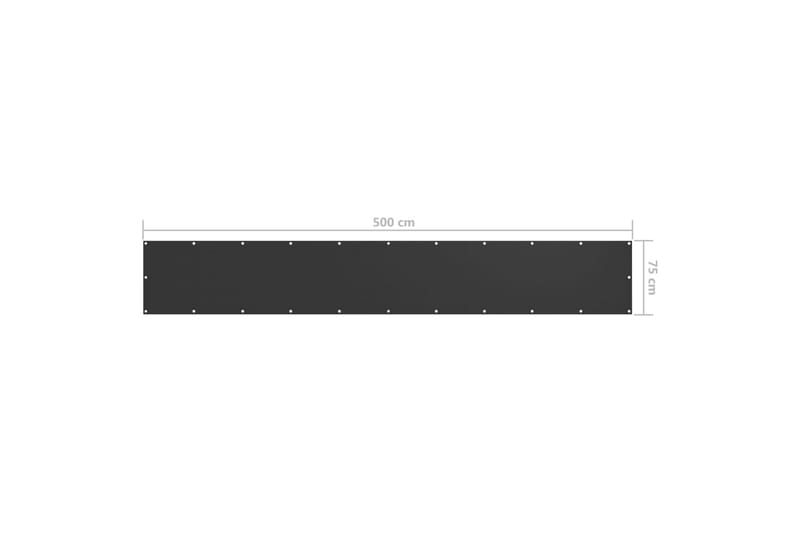 Balkongskärm antracit 75x500 cm oxfordtyg - Grå - Balkongskydd & insynsskydd balkong