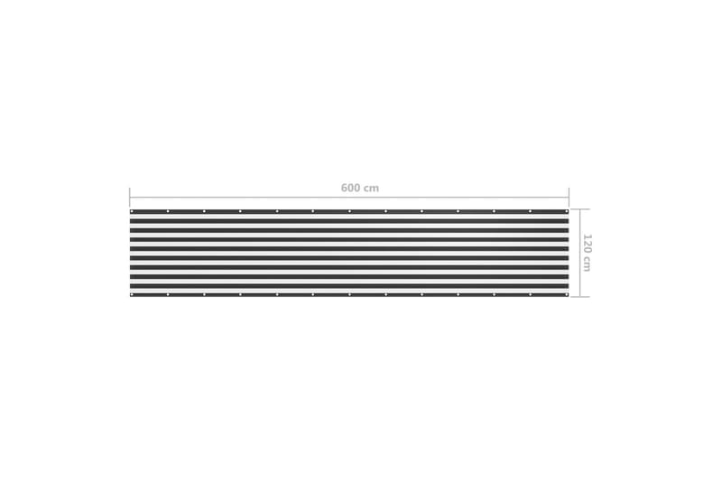 Balkongskärm antracit och vit 120x600 cm oxfordtyg - Grå/vit - Balkongskydd & insynsskydd balkong