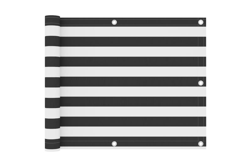 Balkongskärm antracit och vit 75x500 cm oxfordtyg - Grå/vit - Utemöbler - Balkong - Säkerhet & vindskydd balkong - Balkongskydd & insynsskydd balkong