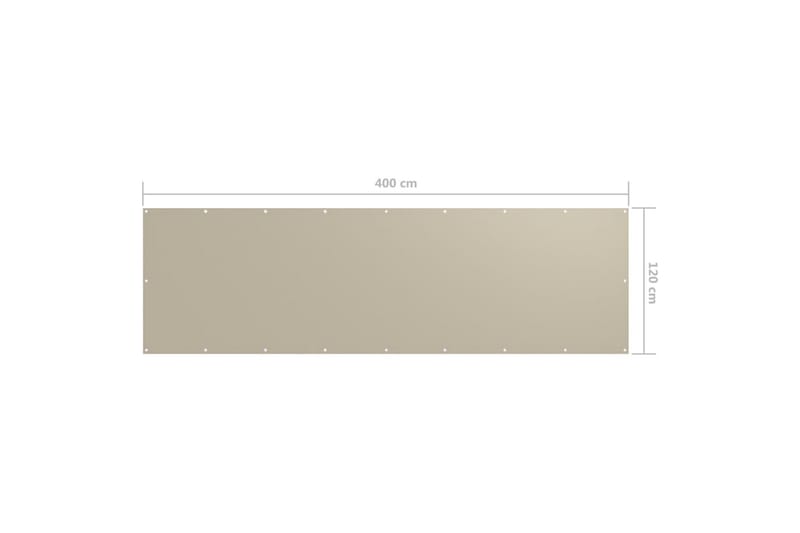 Balkongskärm beige 120x400 cm oxfordtyg - Beige - Utemöbler - Balkong - Säkerhet & vindskydd balkong - Balkongskydd & insynsskydd balkong