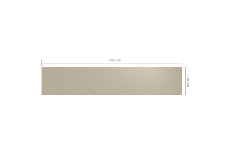 Balkongskärm beige 120x600 cm oxfordtyg - Beige - Utemöbler - Balkong - Säkerhet & vindskydd balkong - Balkongskydd & insynsskydd balkong