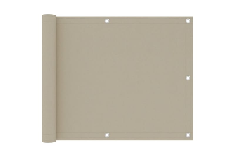 Balkongskärm beige 75x500 cm oxfordtyg - Beige - Utemöbler - Balkong - Säkerhet & vindskydd balkong - Balkongskydd & insynsskydd balkong