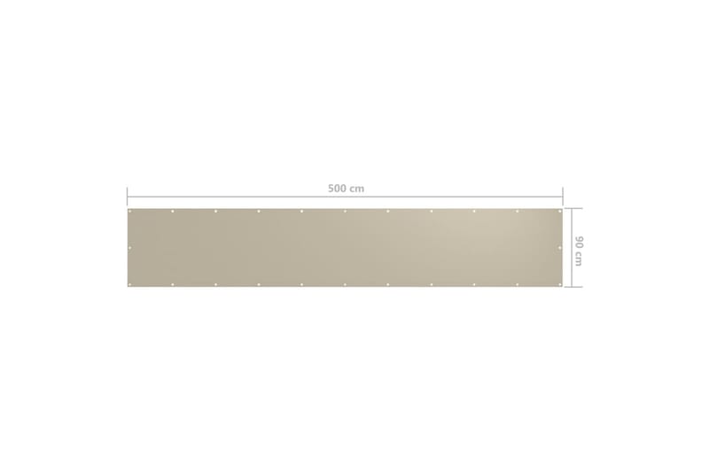 Balkongskärm beige 90x500 cm oxfordtyg - Beige - Utemöbler - Balkong - Säkerhet & vindskydd balkong - Balkongskydd & insynsskydd balkong