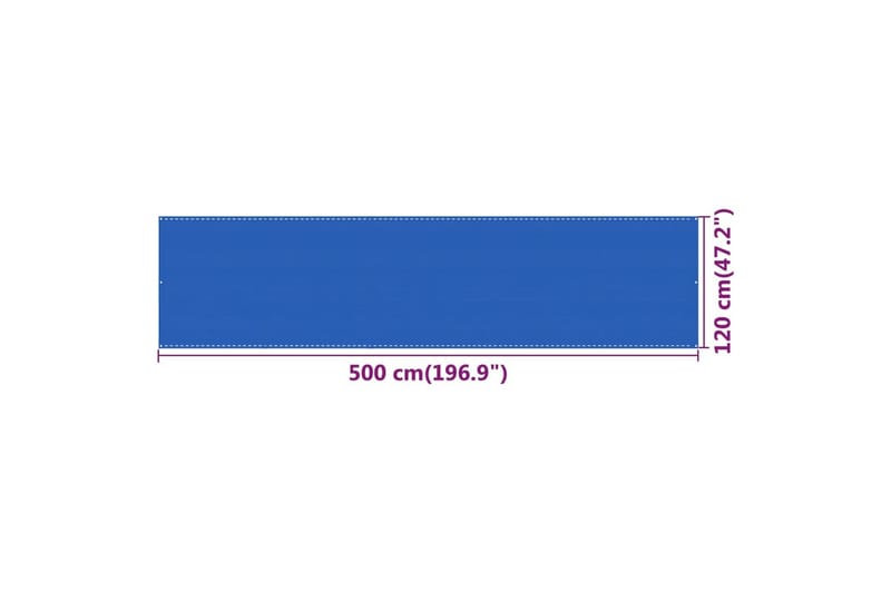 Balkongskärm blå 120x500 cm HDPE - Blå - Balkongskydd & insynsskydd balkong