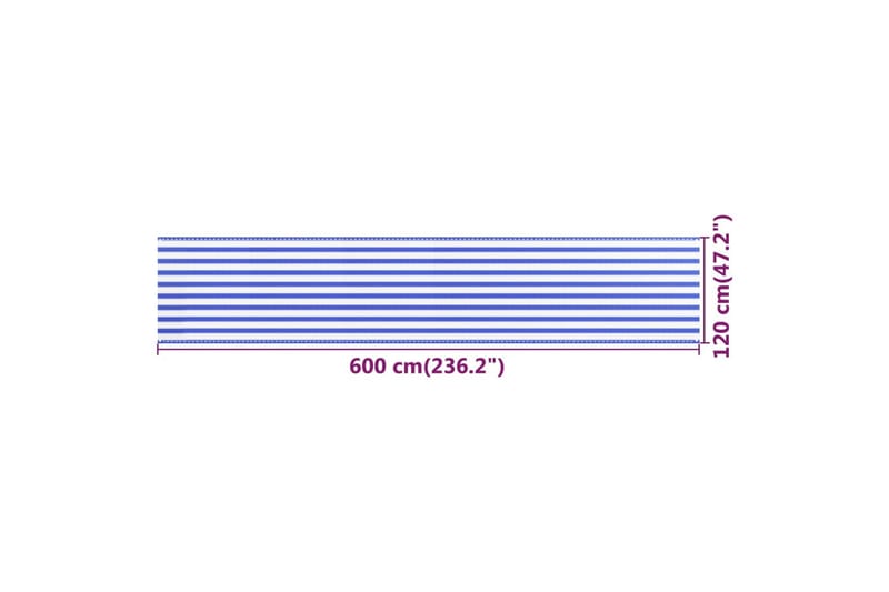 Balkongskärm blå och vit 120x600 cm HDPE - Flerfärgad - Utemöbler - Balkong - Säkerhet & vindskydd balkong - Balkongskydd & insynsskydd balkong