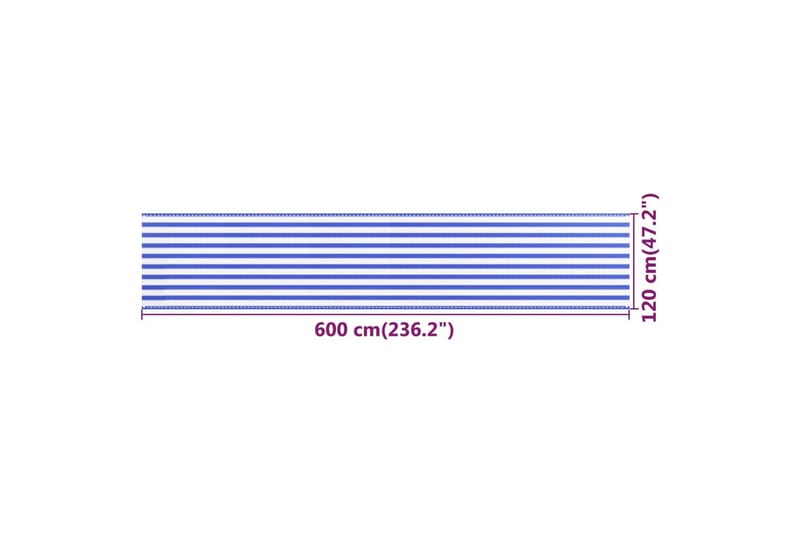 Balkongskärm blå och vit 120x600 cm HDPE - Flerfärgad - Balkongskydd & insynsskydd balkong