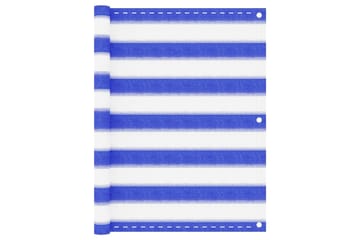 Balkongskärm blå och vit 75x300 cm HDPE