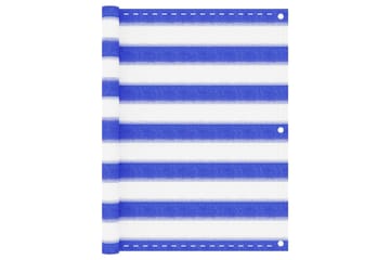 Balkongskärm blå och vit 75x300 cm HDPE