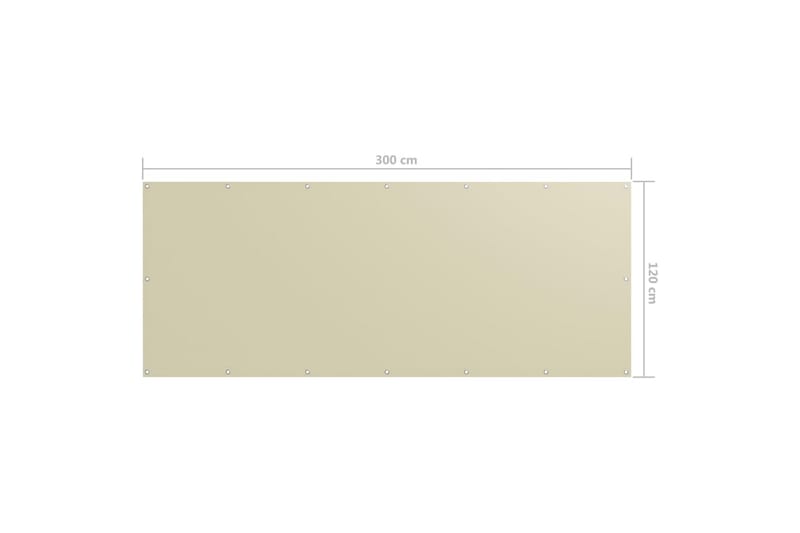 Balkongskärm gräddvit 120x300 cm oxfordtyg - Vit - Utemöbler - Balkong - Säkerhet & vindskydd balkong - Balkongskydd & insynsskydd balkong