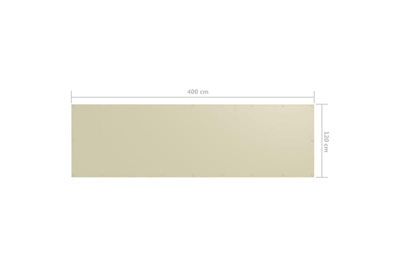 Balkongskärm gräddvit 120x400 cm oxfordtyg - Vit - Utemöbler - Balkong - Säkerhet & vindskydd balkong - Balkongskydd & insynsskydd balkong