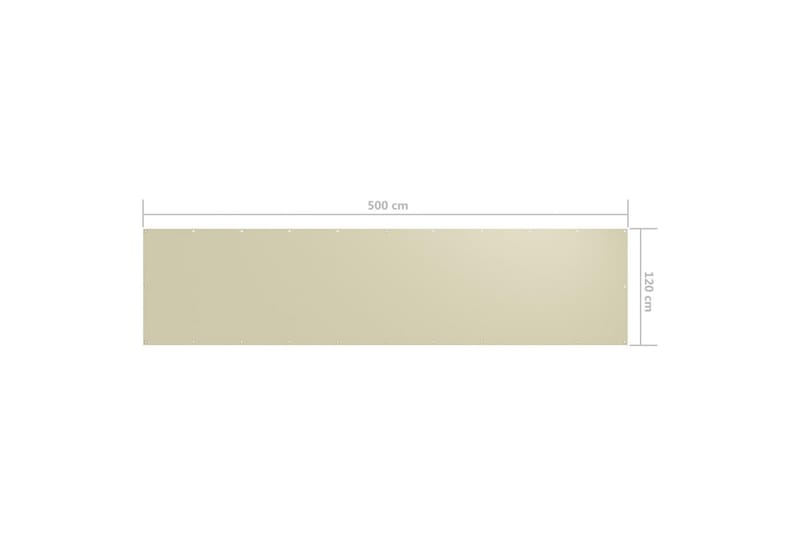 Balkongskärm gräddvit 120x500 cm oxfordtyg - Vit - Utemöbler - Balkong - Säkerhet & vindskydd balkong - Balkongskydd & insynsskydd balkong