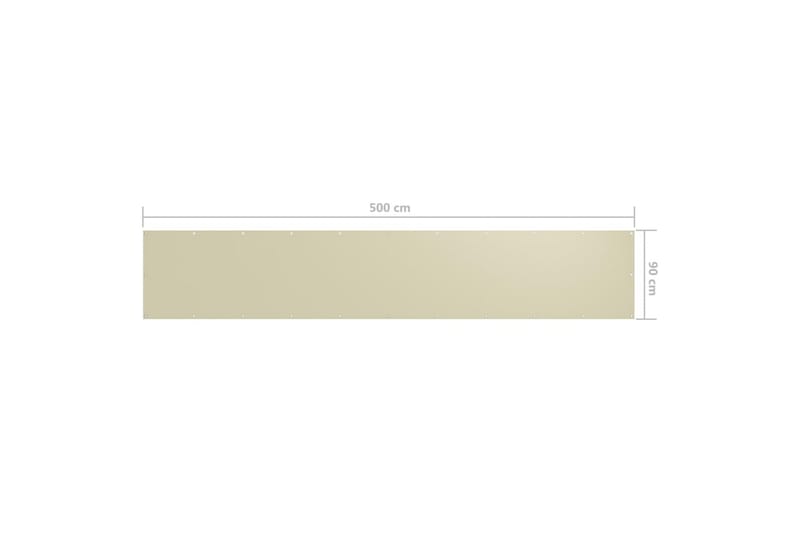 Balkongskärm gräddvit 90x500 cm oxfordtyg - Vit - Utemöbler - Balkong - Säkerhet & vindskydd balkong - Balkongskydd & insynsskydd balkong