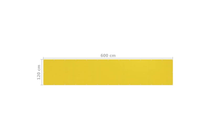 Balkongskärm gul 120x600 cm HDPE - Gul - Utemöbler - Balkong - Säkerhet & vindskydd balkong - Balkongskydd & insynsskydd balkong