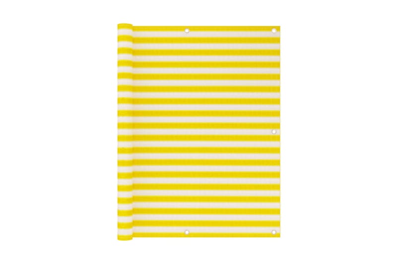 Balkongskärm gul och vit 120x600 cm HDPE - Flerfärgad - Utemöbler - Balkong - Säkerhet & vindskydd balkong - Balkongskydd & insynsskydd balkong